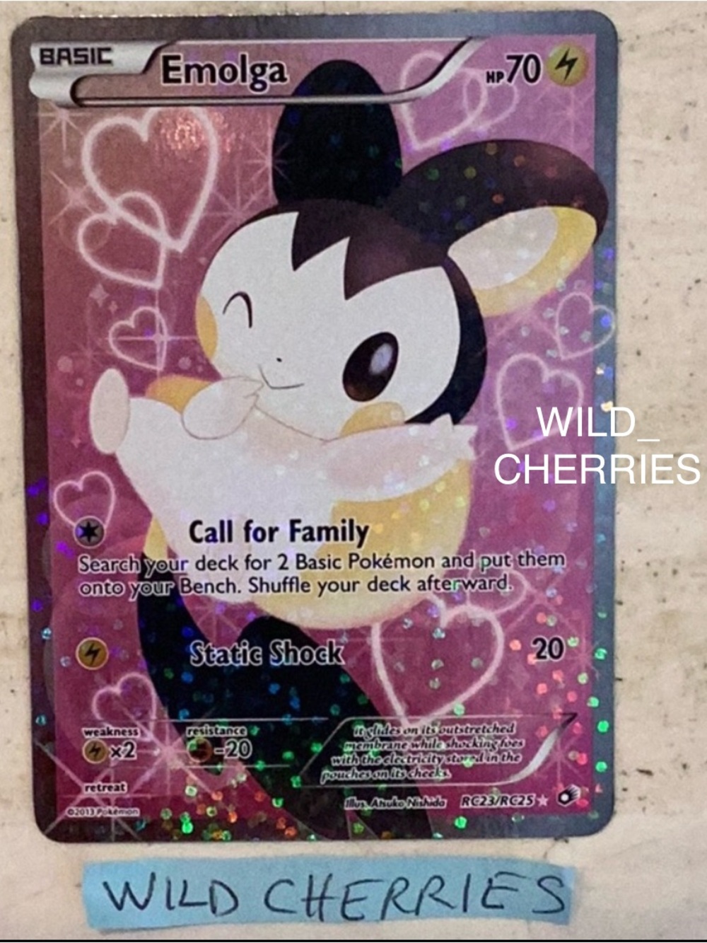 Pokemon Emolga 2013 Legendary Treasures RC23/RC25 Card B & W Radiant Collection